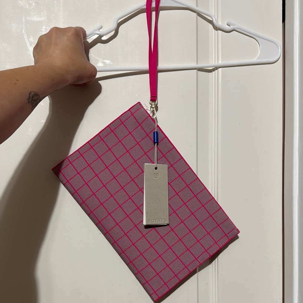 Rothy's Pink Grid Clutch